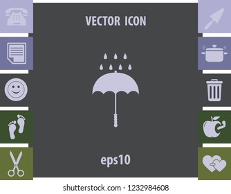 Umbrella and rain icon, vector design element