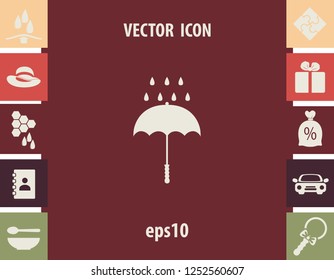 Umbrella and rain icon, vector design element