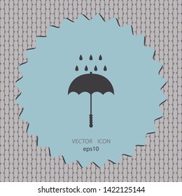 Umbrella and rain icon, vector design element