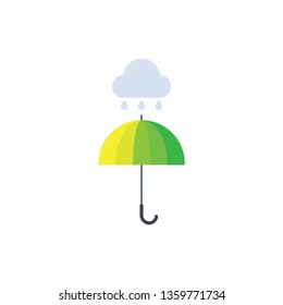 Umbrella and rain icon vector flat design isolated on white background