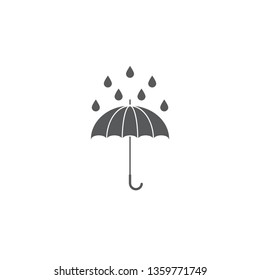 Umbrella and rain icon vector flat design isolated on white background