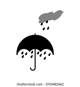 umbrella with rain icon for weather forecast, Climate and Meteorology icon, widget icon on a white background