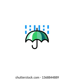 Umbrella , Rain Isolated on white background emoji, emoticon