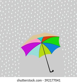 umbrella and the rain on the background,vector illustration