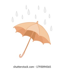 the umbrella in the rain on the white background