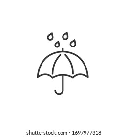 Umbrella Rain Outline Icon Weather Vector Stock Vector (Royalty Free ...