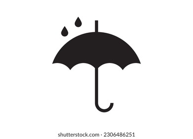 Umbrella rain protection vector icon. Parasol for rainy day protect symbol.
