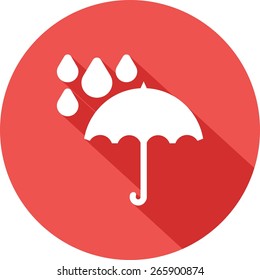 Umbrella, rain, rainy, drops icon vector image. Can also be used for weather, forecast, season, climate, meteorology. Suitable for web apps, mobile apps and print media.