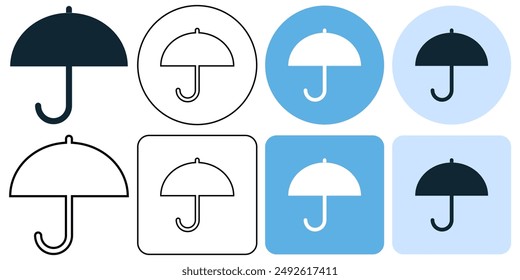 umbrella rain shield, safe finance and economy, safe packaging delivery icon symbol stroke line and glyph