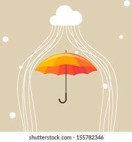 Umbrella, rain and snow