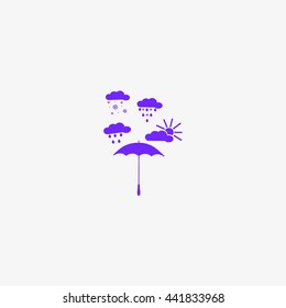 umbrella, rain, snow, sun