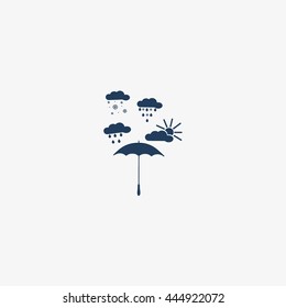 umbrella, rain, snow, sun