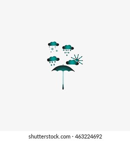 umbrella, rain, snow, sun