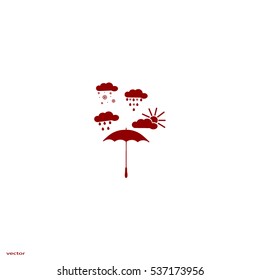 umbrella, rain, snow, sun