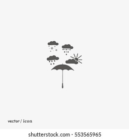 umbrella, rain, snow, sun