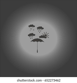 umbrella, rain, snow, sun