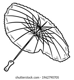 Umbrella for rain, snow and sun. Item for protection from bad weather. Cartoon style. Vector illustration for design and decoration.