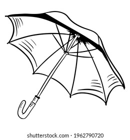 Umbrella for rain, snow and sun. Item for protection from bad weather. Cartoon style. Vector illustration for design and decoration.