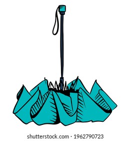 Umbrella for rain, snow and sun. Item for protection from bad weather. Cartoon style. Vector illustration for design and decoration.