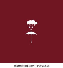 umbrella, rain, snow, vector, icon