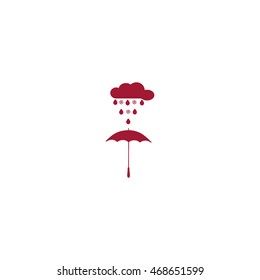 umbrella, rain, snow, vector, icon