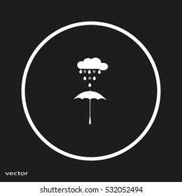 umbrella, rain, snow, vector, icon