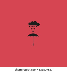 umbrella, rain, snow, vector, icon