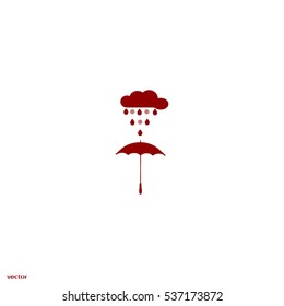 umbrella, rain, snow, vector, icon