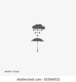 umbrella, rain, snow, vector, icon