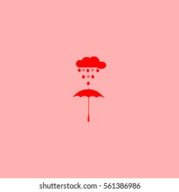 umbrella, rain, snow, vector, icon