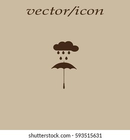 umbrella, rain, snow, vector, icon