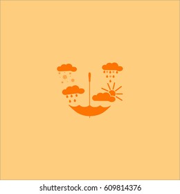 umbrella, rain, snow, vector, icon