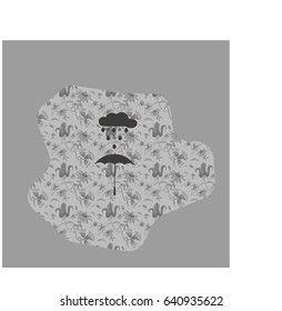 umbrella, rain, snow, vector, icon
