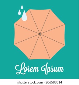 Umbrella with rain symbol