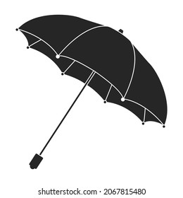 Umbrella rain vector black icon. Vector illustration parasol on white background. Isolated black illustration icon of umbrella rain.