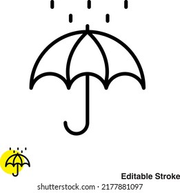 Umbrella Rain Vector Line Icon