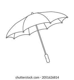 Umbrella rain vector outline icon. Vector illustration parasol on white background. Isolated outline illustration icon of umbrella rain.