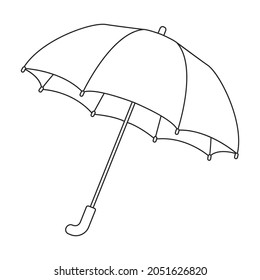 Umbrella rain vector outline icon. Vector illustration parasol on white background. Isolated outline illustration icon of umbrella rain.