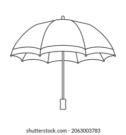 Umbrella rain vector outline icon. Vector illustration parasol on white background. Isolated outline illustration icon of umbrella rain.