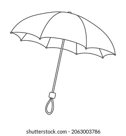 Umbrella rain vector outline icon. Vector illustration parasol on white background. Isolated outline illustration icon of umbrella rain.
