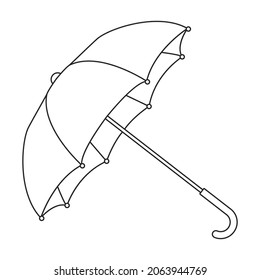 Umbrella rain vector outline icon. Vector illustration parasol on white background. Isolated outline illustration icon of umbrella rain.
