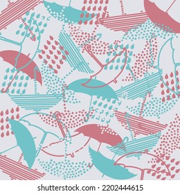 Umbrella and raindrop illustration background