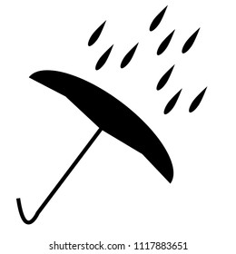 umbrella with raindrops icon.