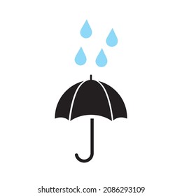 umbrella with raindrops icon symbol