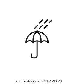umbrella and raindrops icon trendy