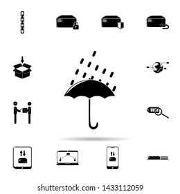 umbrella with raindrops icon. Universal set of logistic for website design and development, app development