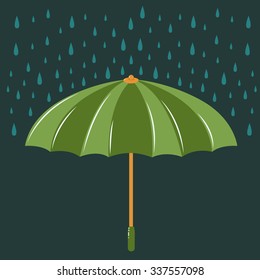Umbrella with raindrops vector illustration