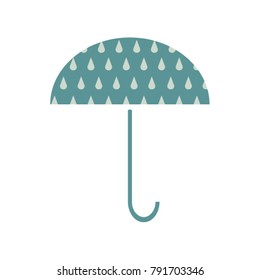 umbrella and raindrops. vector illustration