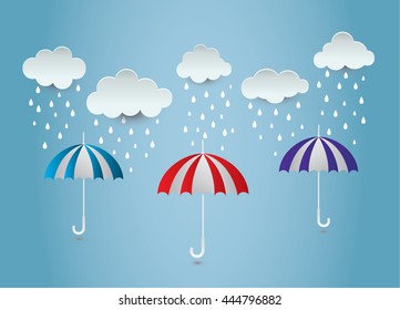 umbrella raining on background