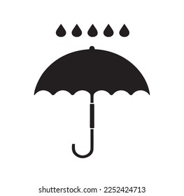 paraguas para la lluvia,vector de icono de caída de lluvia aislado en el fondo